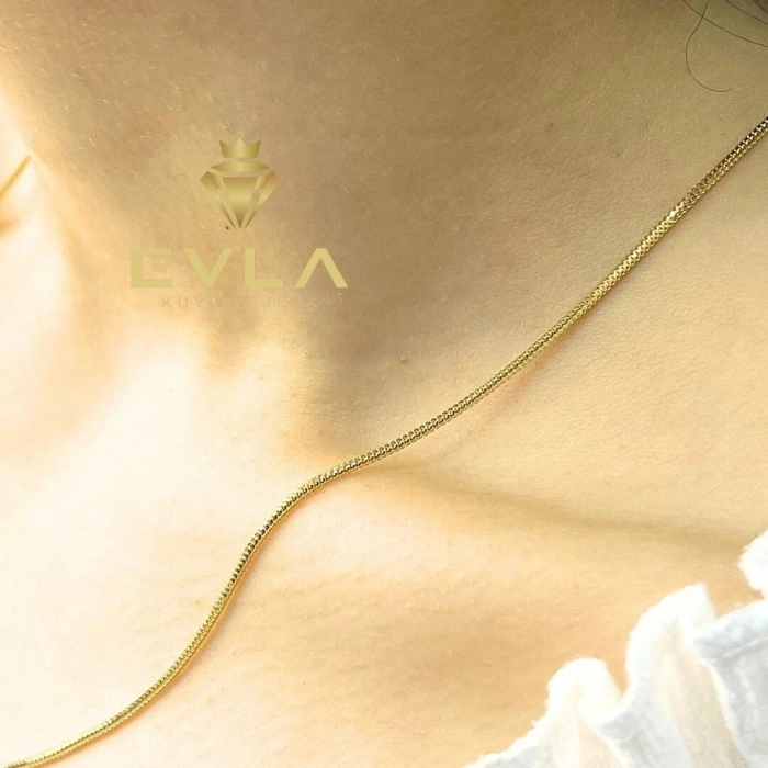 14 Ayar İtalyan Tasarımı Oval Altın Zincir