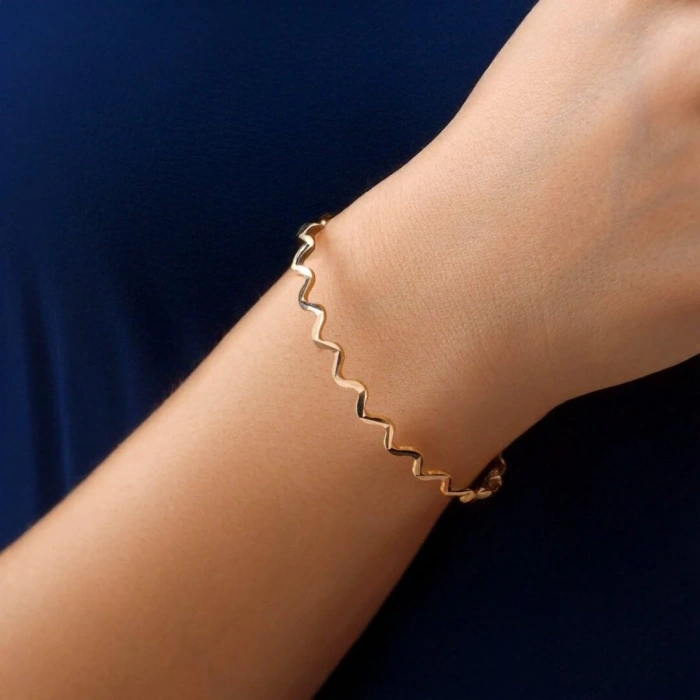 8 Ayar Altın Zigzag Ajda Bilezik