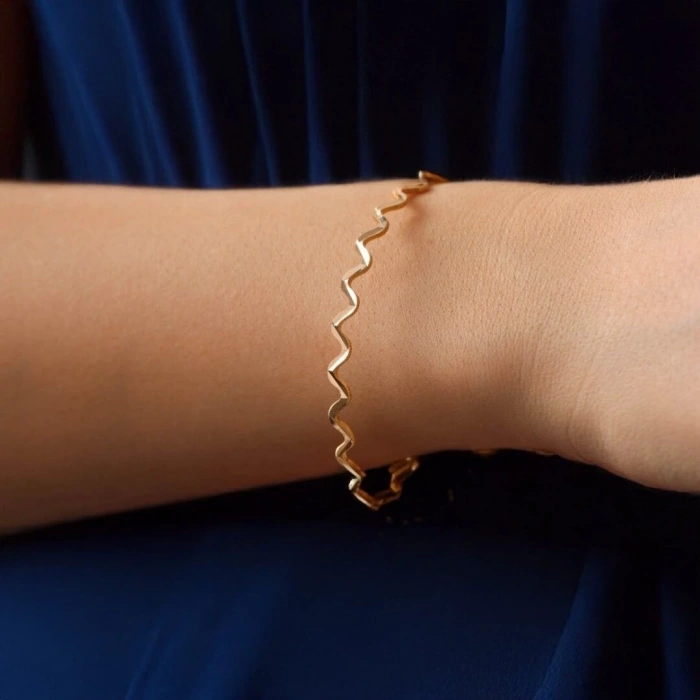 8 Ayar Altın Zigzag Ajda Bilezik