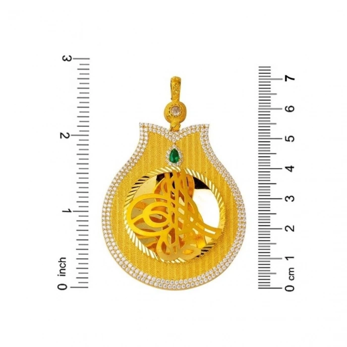 8 Ayar Hasır Lale Tuğra Altın Kolye