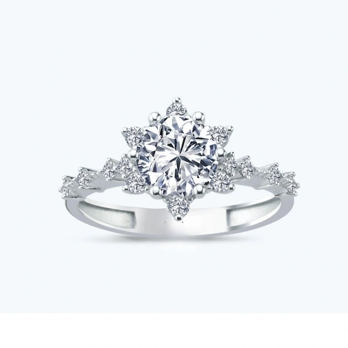 Beyaz Altın Lotus Yüzük