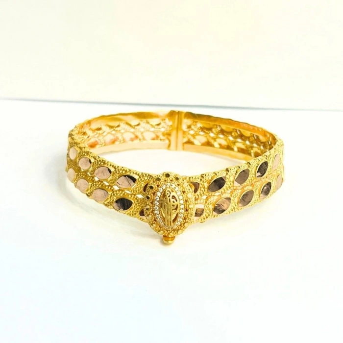 Sarı Altın 2 Sıra Pullu Tuğra Kelepçe