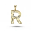 14 Ayar Altın Ayna Zincirli Kalemli Harf Kolye