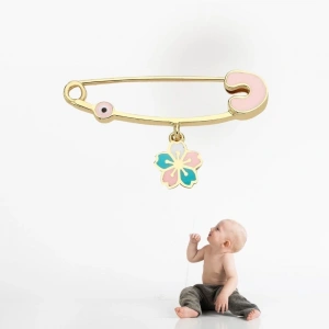 14 Ayar Altın Çiçek Bebek İğnesi