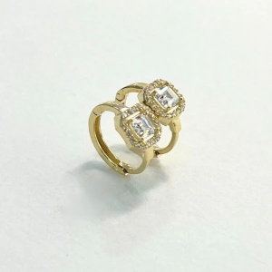 14 Ayar Altın Halka Kare Baget Küpe