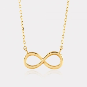 14 Ayar Altın Sade Sonsuzluk Kolye