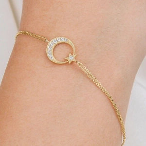 14 Ayar Altın Sonsuzluk Zincirli Bileklik