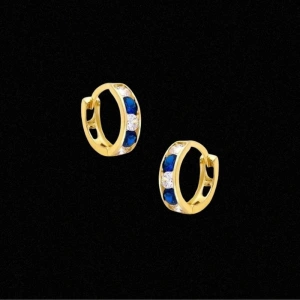 14 Ayar Altın Taşlı Motifli Çocuk Küpesi