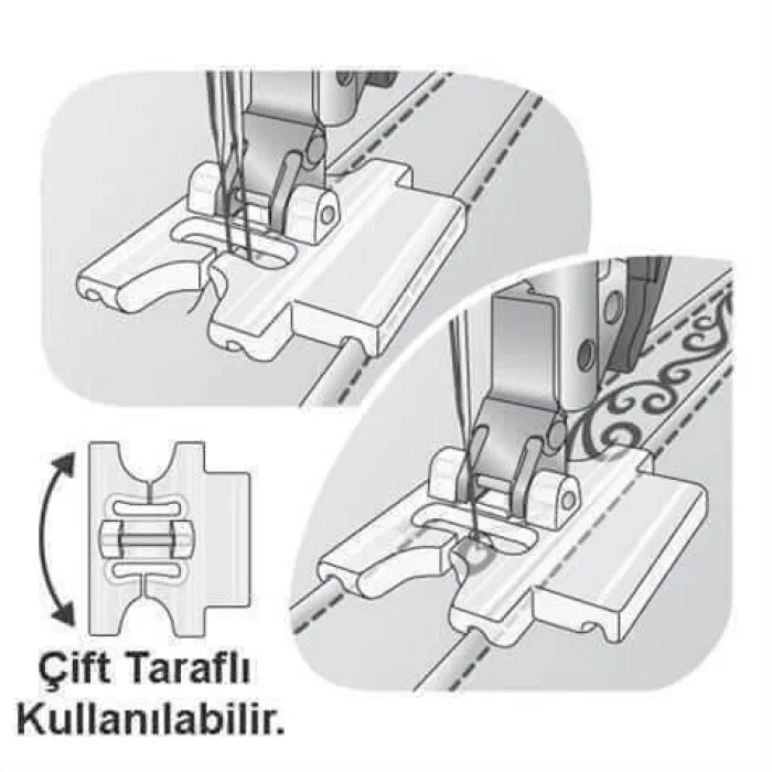 Ev Tipi Aile Dikiş Makinesi Çift Taraflı Plastik Nervür Ayak 9Mm / 036 944