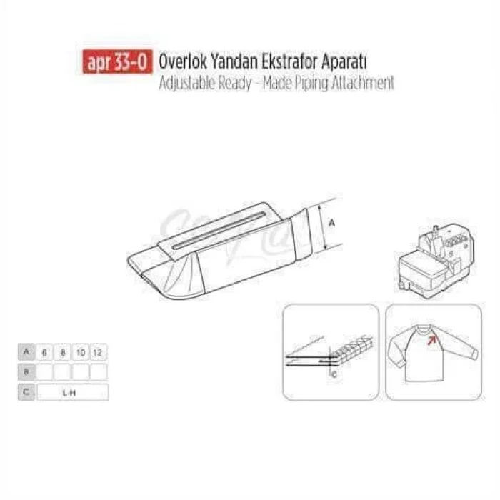 Overlok Yandan Ekstrafor Aparatı 40Mm/ APR 33-O