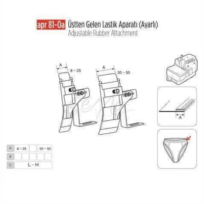 Üstten Gelen Ayarlı Lastik Apara 35Mm/APR81-0(A)