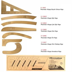 Ahşap Riga Cetvel Takım (7 Parça Kutulu)