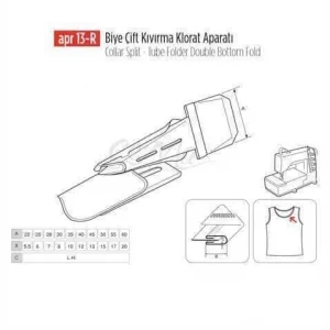 Biye Çift Kıvırma Klorat(Etek) Apara 60X20mm / APR 13-R