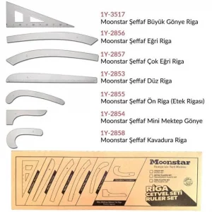 Şeffaf Plastik Riga Cetvel Takım (7 Parça Kutulu)