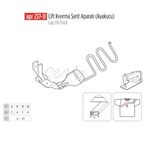 Çift Kıvırma Şerit Apara(Ayak Ucu)45X12mm/APR 237-D