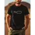 Sarj %1 Baskılı Oversize Bisiklet Yaka T-shirt - Siyah