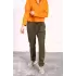 Beli Lastikli Ve Bağcıklı Erkek Keten Pantolon Haki