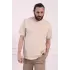 Bisiklet Yaka Erkek Pamuklu Regular Fit Tişört Bej