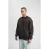 Bisiklet Yaka Yıkamalı Asimetrik Kesşm SweatShirt - Kahve