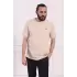 Erkek Bisiklet Yaka Pamuklu Regular Fit Tişört Bej