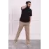 Erkek Pamuklu Keten Rahat Kesim Terletmez Kumaş Bağcıklı Pantolon Haki