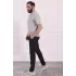 Erkek PES Viskon Kumaş Bağcıklı Rahat Pantolon Lacivert