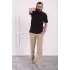 Erkek Yazlık Pamuklu Nefes Alan Kumaş Bağcıklı Pantolon Bej