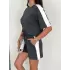 Osy Modal yumuşak dokulu Kumaş Kadın Parçalı Bisiklet Yaka T-shirt Kısa Şort İkili Takım - Antrasit