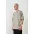 Unisex Baskılı Bisiklet Yaka Oversize T-Shirt - Boyalı Gri