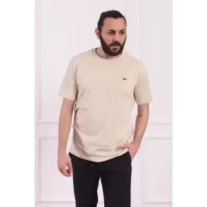 Erkek Bisiklet Yaka Pamuklu Regular Fit Tişört Bej
