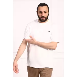 Erkek Bisiklet Yaka Pamuklu Regular Fit Tişört Kırık Beyaz
