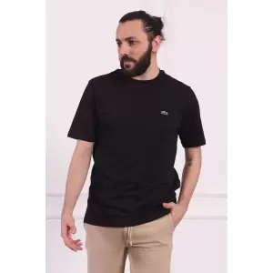 Erkek Bisiklet Yaka Pamuklu Regular Fit Tişört Siyah