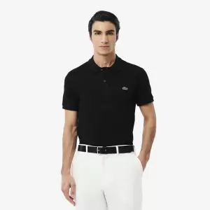 Erkek Regular Fit Pamuklu Polo Yaka Tişört Siyah
