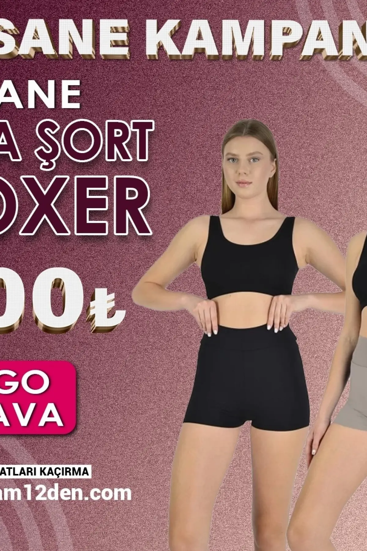 Kadın Sporcu Kısa Şort Boxer (10lu Paket)