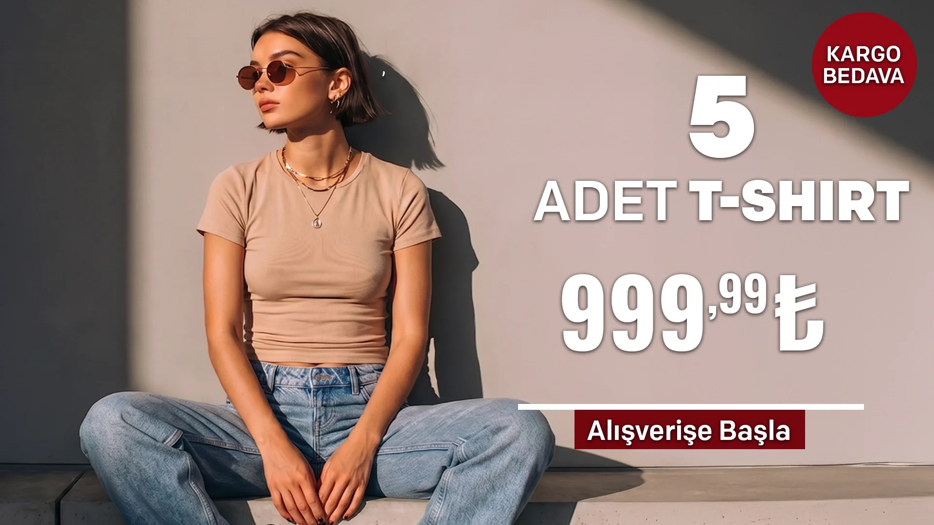 5 Adet Kadın T-Shirt