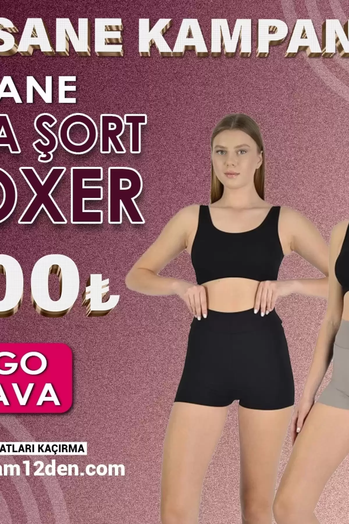 Kadın Sporcu Kısa Şort Boxer (10lu Paket)