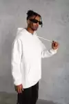 3 İplik Kapşonlu Sweatshirt hoodie - Beyaz