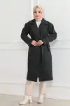 Tam12den Zincir Desen Diegonel Kumaş Dokuma Kaşmir Kaban - Füme