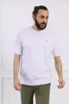 Bisiklet Yaka Erkek Pamuklu Regular Fit Tişört Beyaz