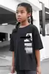 Çocuk Unisex Baskılı T-Shirt - Siyah