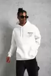 Erkek 98 Baskılı Kapşonlu Sweat - Beyaz