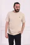 Erkek Bisiklet Yaka Pamuklu Regular Fit Tişört Bej
