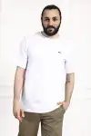 Erkek Bisiklet Yaka Pamuklu Regular Fit Tişört Beyaz