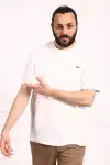 Erkek Bisiklet Yaka Pamuklu Regular Fit Tişört Kırık Beyaz