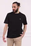 Erkek Bisiklet Yaka Pamuklu Regular Fit Tişört Siyah