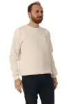 Erkek Bisiklet Yaka Regular Kalıp Logolu Sweatshirt Beyaz
