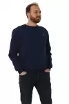 Erkek Bisiklet Yaka Regular Kalıp Logolu Sweatshirt Lacivert