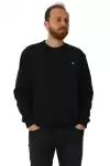 Erkek Bisiklet Yaka Regular Kalıp Logolu Sweatshirt Siyah