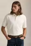 Erkek Klasik Regular Fit Düğmeli Polo Yaka Tişört - Krem