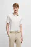 Erkek Merserize Pamuklu İnce Kesim Polo Tişört Beyaz